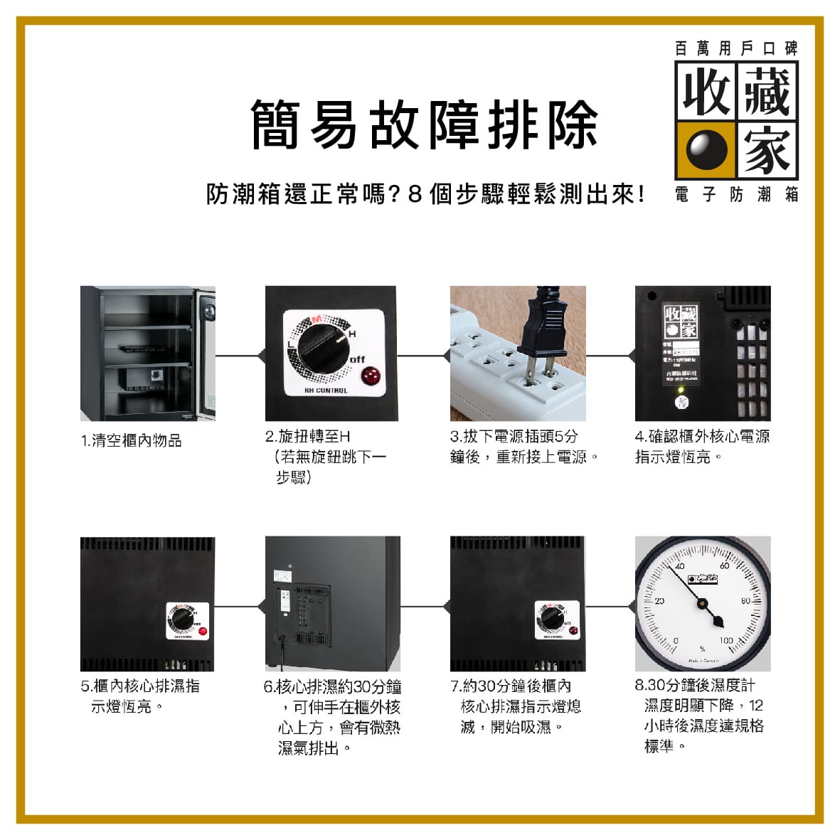 收藏家電子防潮箱的簡易故障排除- 空箱測試