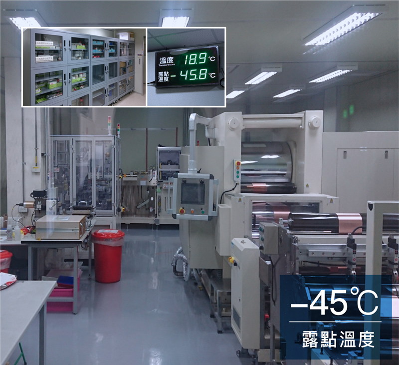 鋰電池實驗機構，規劃低露點實驗室並採用快速超低濕乾燥藥品櫃