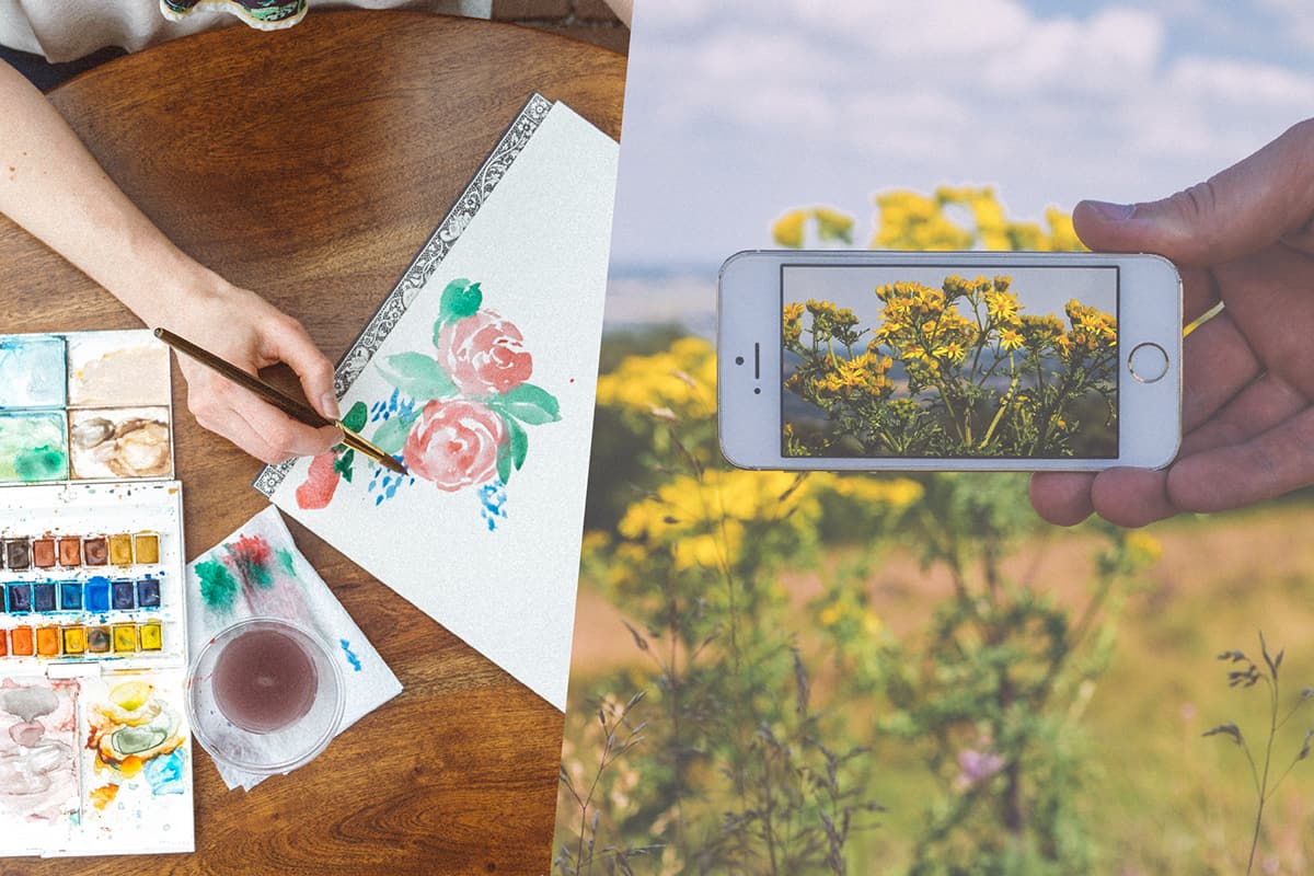 flower photo painting