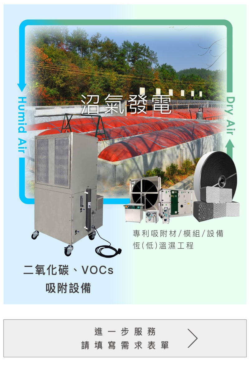 marsh gas energy 沼氣發電其CO2、VOCs吸附設備及技術服務案例