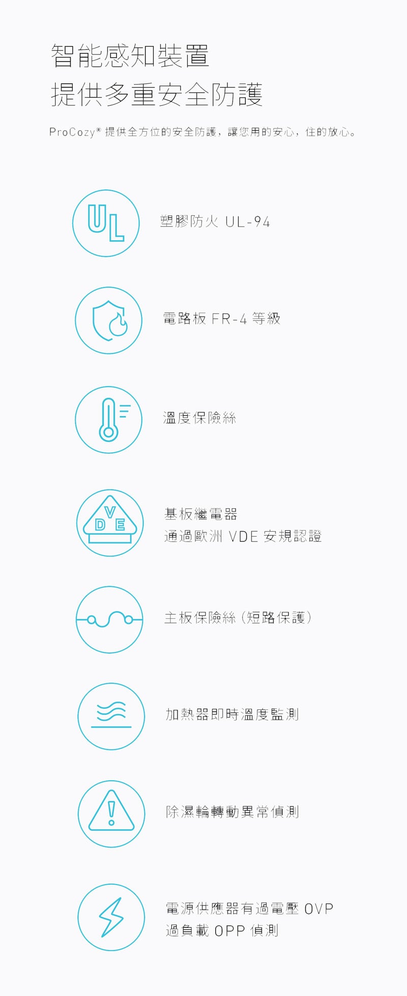 ProCozy 空氣清淨型吊隱式除濕機,多項安全防護,沒有壓縮機過載燃燒問題